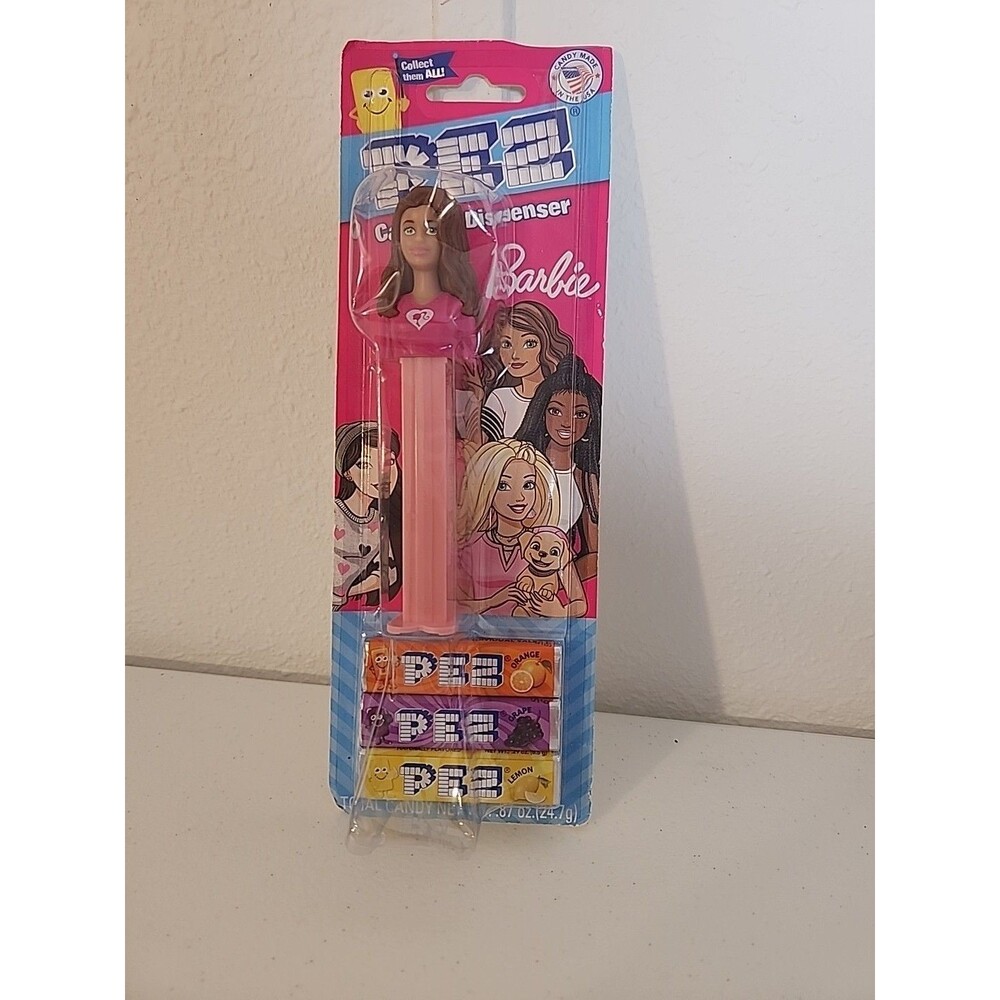 PEZ Barbie Candy & Dispenser Brunette Hair New in Package (160)